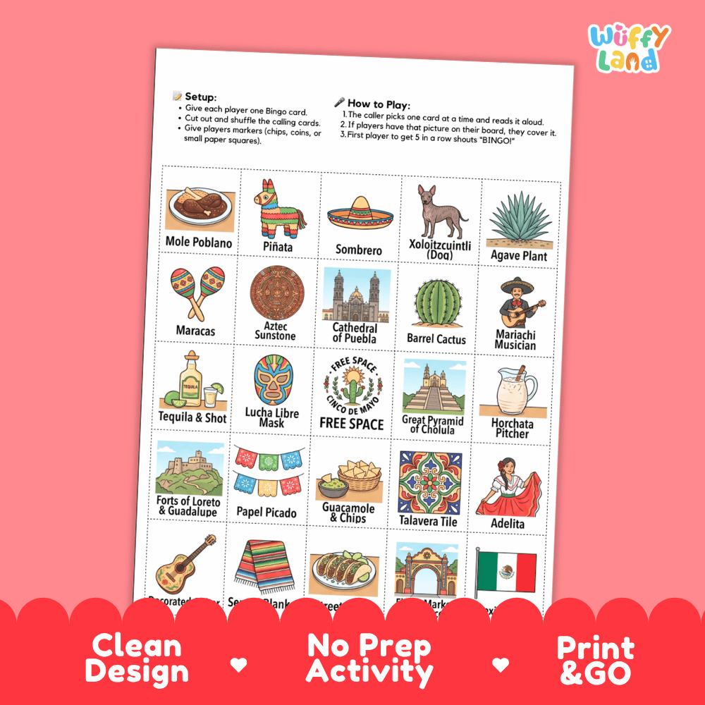 Cinco De Mayo Bingo Games Printable Activity