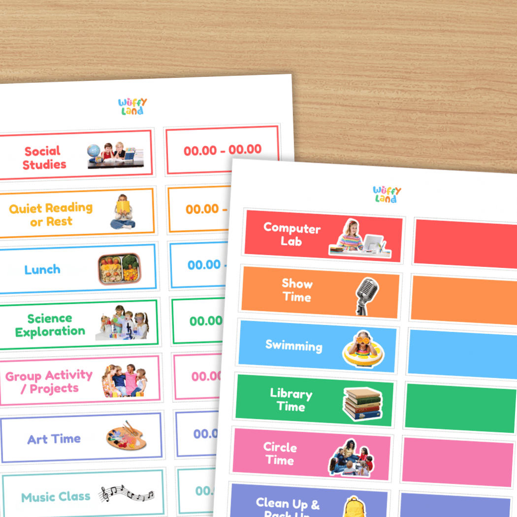 Classroom Visual Schedule with Real Photos Editable Daily Routine Cards Printable