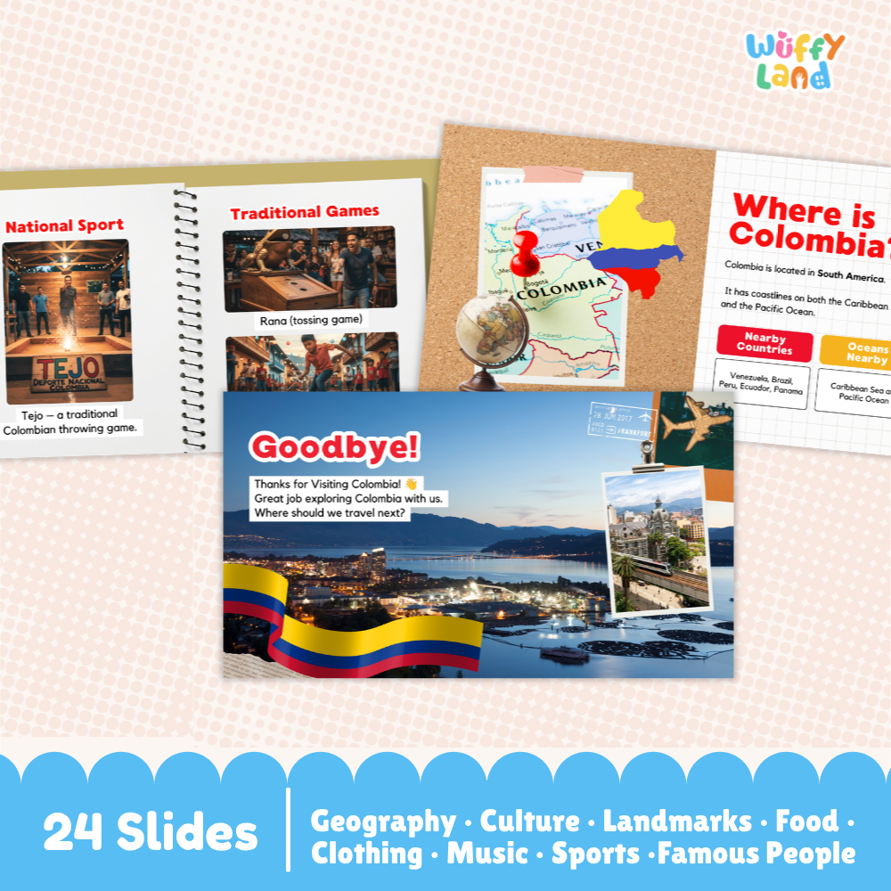 Colombia Country Study Kid Friendly Geography & Culture PDF Slides