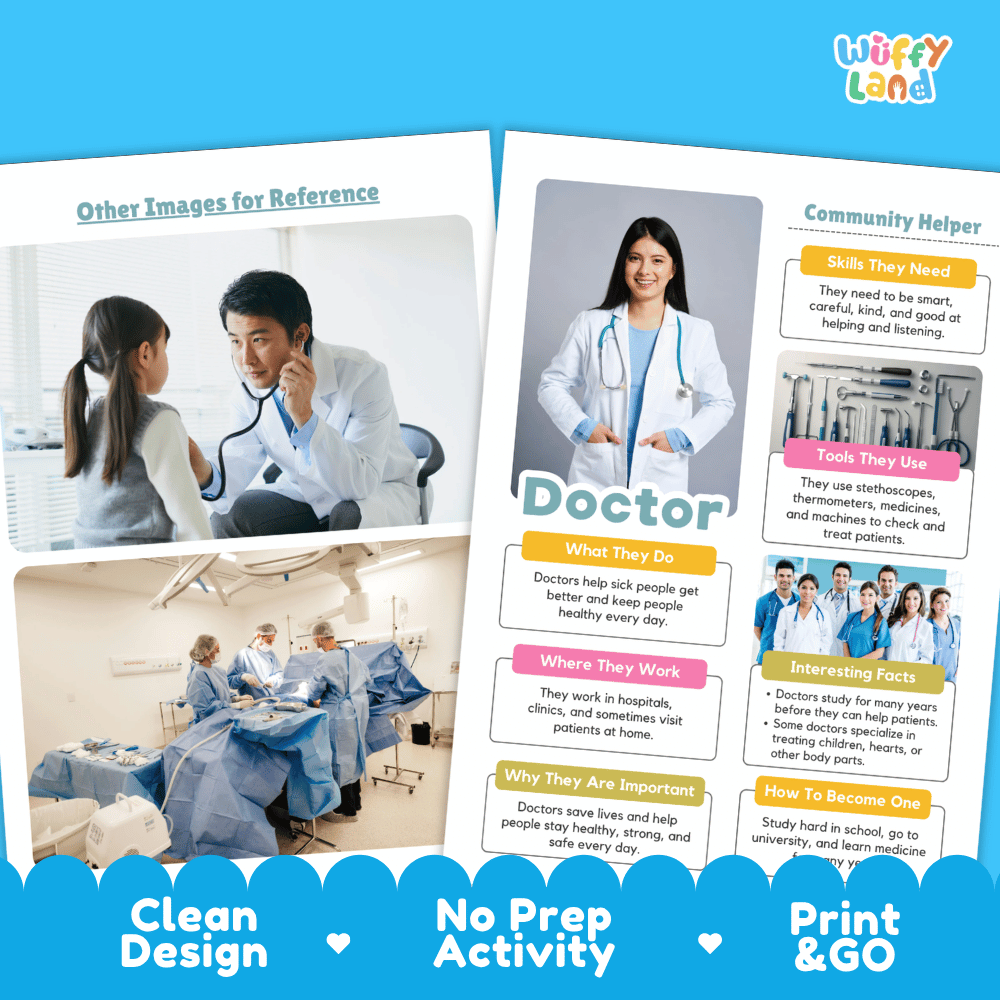 Doctor Community Helper Research Pages and Worksheets