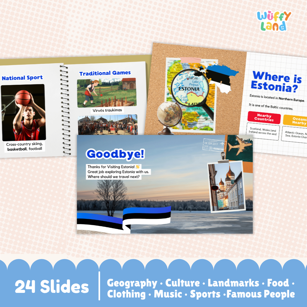 Estonia Country Study Kid Friendly Geography & Culture PDF Slides