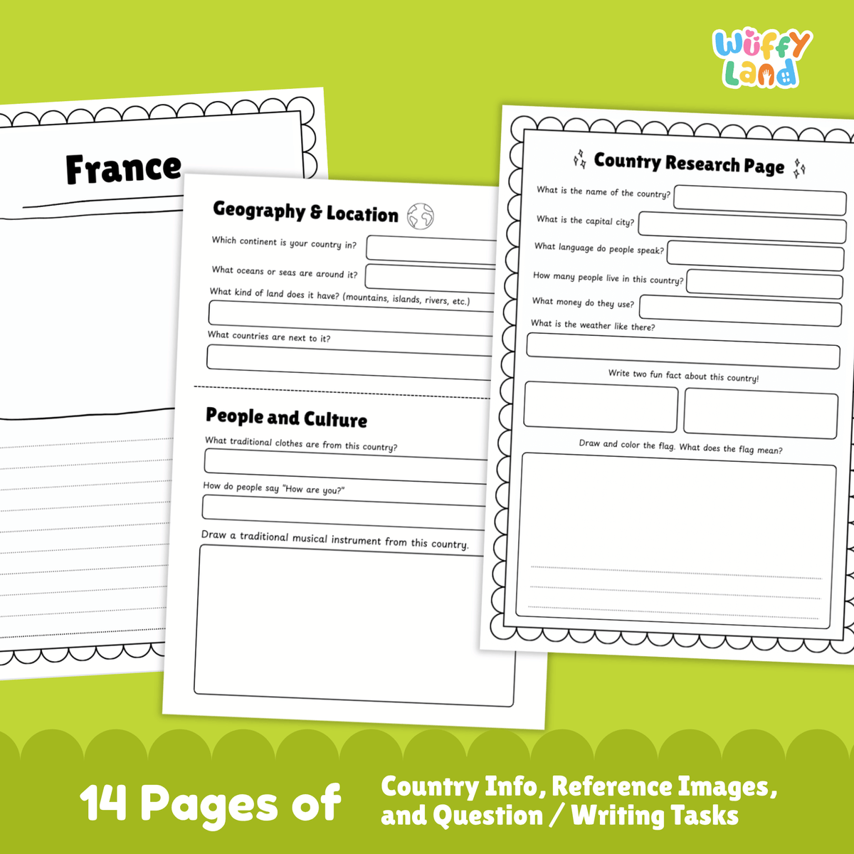 FRANCE Country Study | Geography Research Project & Printable Worksheets