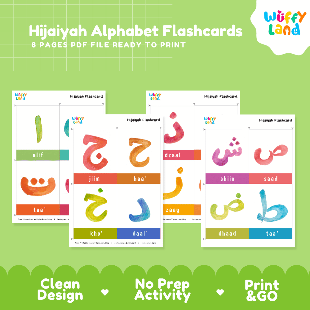 Hijaiyah Flashcards Printable Arabic Alphabet Cards