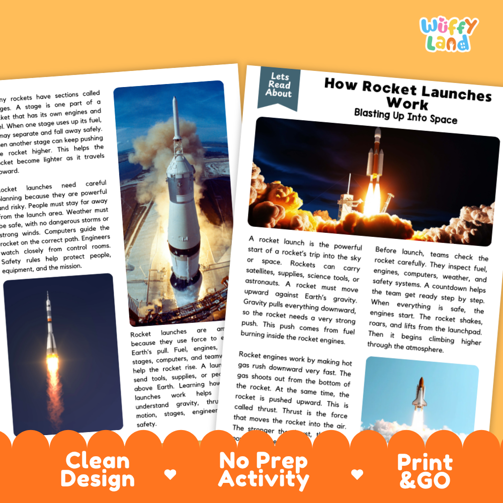 Teacher answer key page showing complete question solutions for How Rocket Launches Work physical science reading comprehension practice