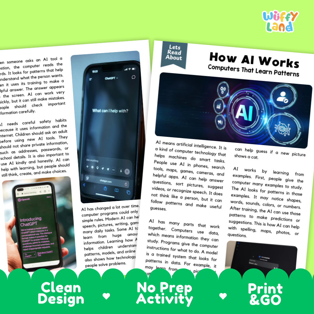 How AI Works Reading Passage and Comprehension Questions with Answer Key Worksheets