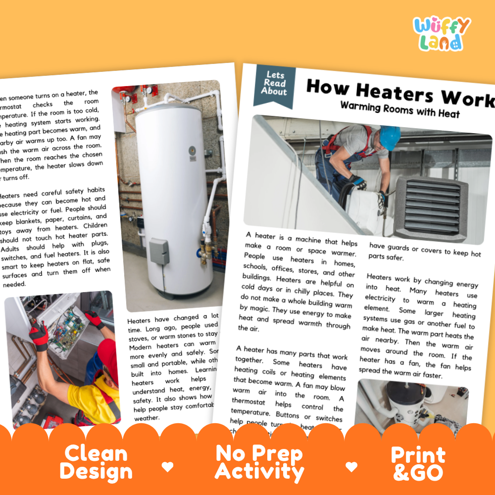 How Heaters Work Reading Passage and Questions Worksheets