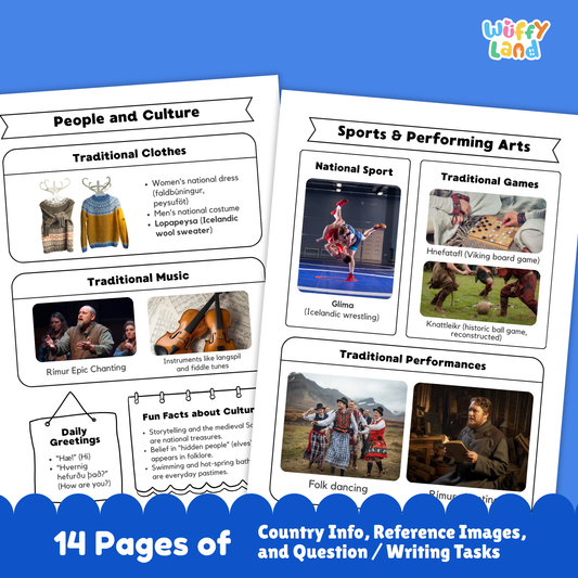 ICELAND Country Study | Geography Research Project & Printable Worksheets