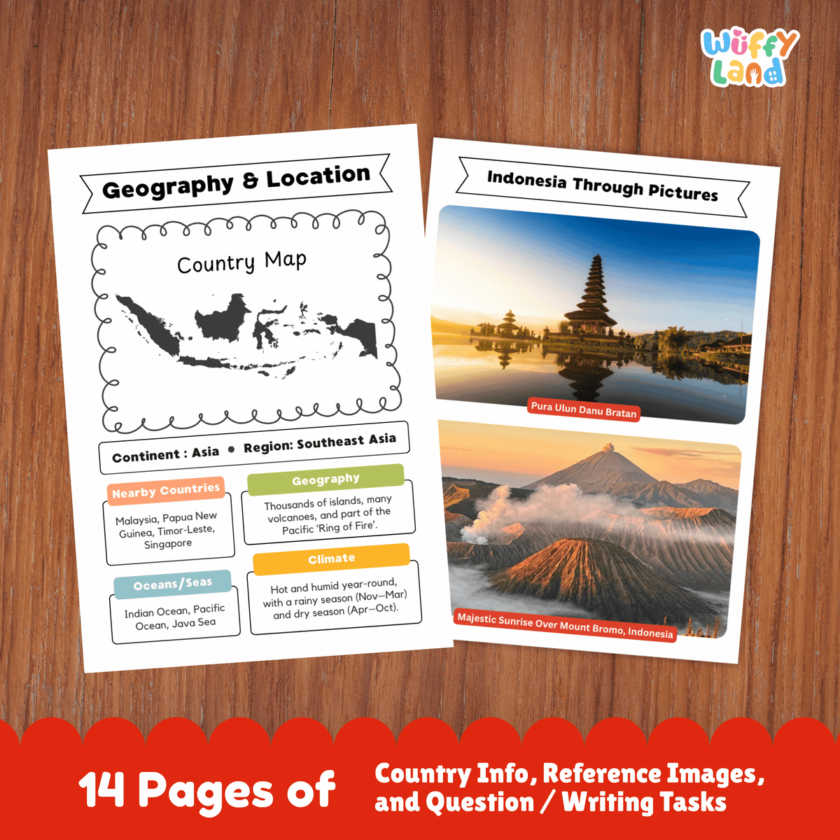 INDONESIA Country Research Project - Asia Printable Geography Social Study