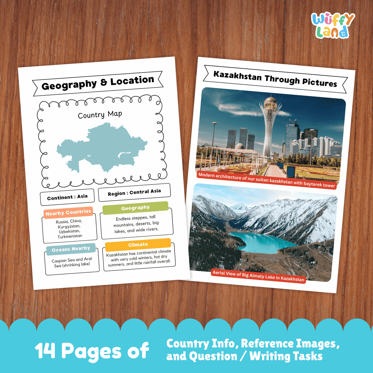 Kazakhstan Country Study | Central Asia Geography Research Project & Worksheets