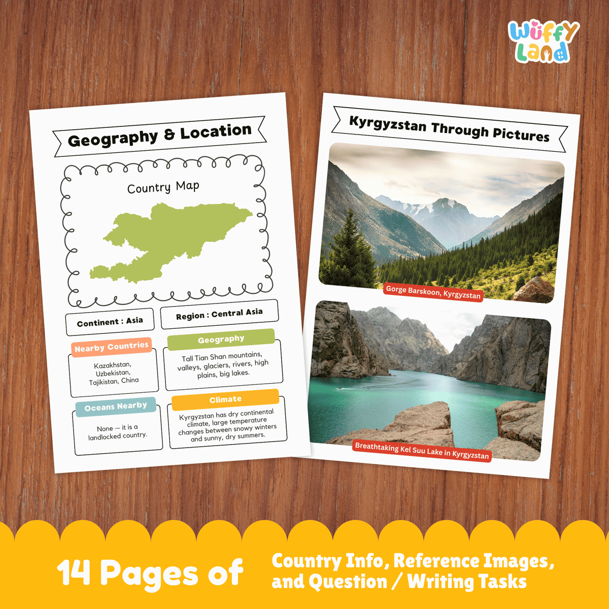 Kyrgyzstan Country Study | Central Asia Geography Research Project & Worksheets