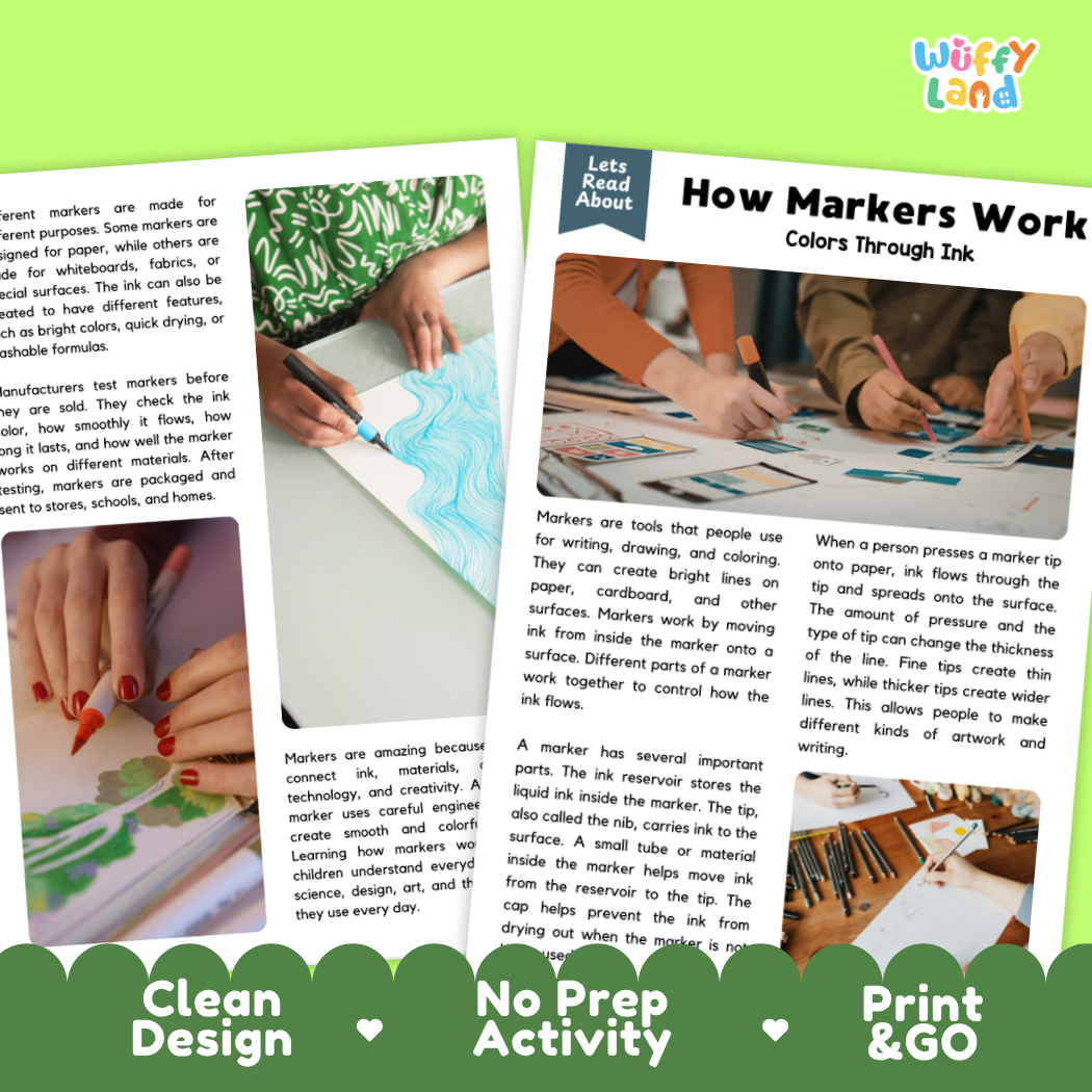 Complete teacher answer key worksheet providing detailed model responses for marker comprehension questions