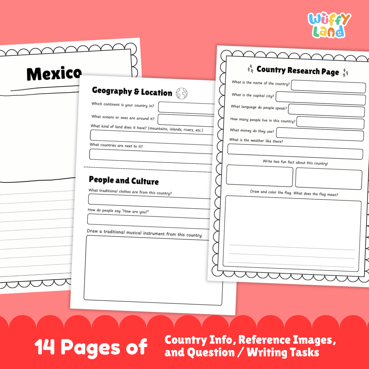 MEXICO Country Research Project | Printable Geography Worksheets Social Studies