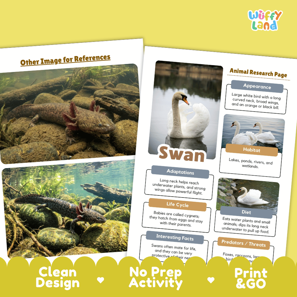 Mudpuppy Animal Research Page Worksheets