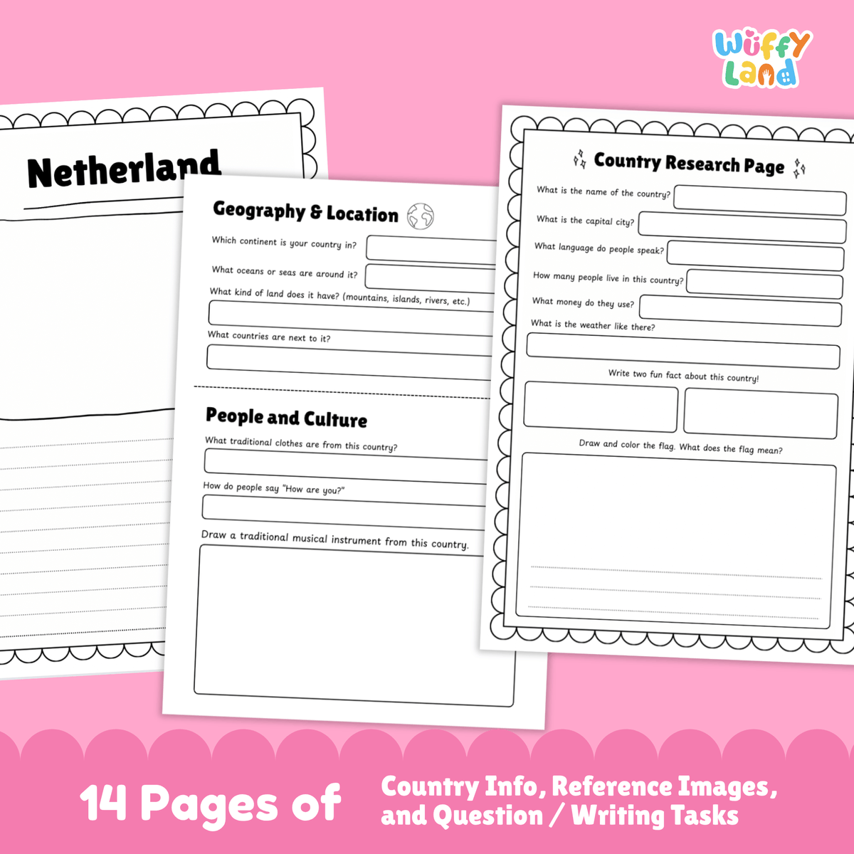 NETHERLAND Country Study | Geography Research Project & Printable Worksheets