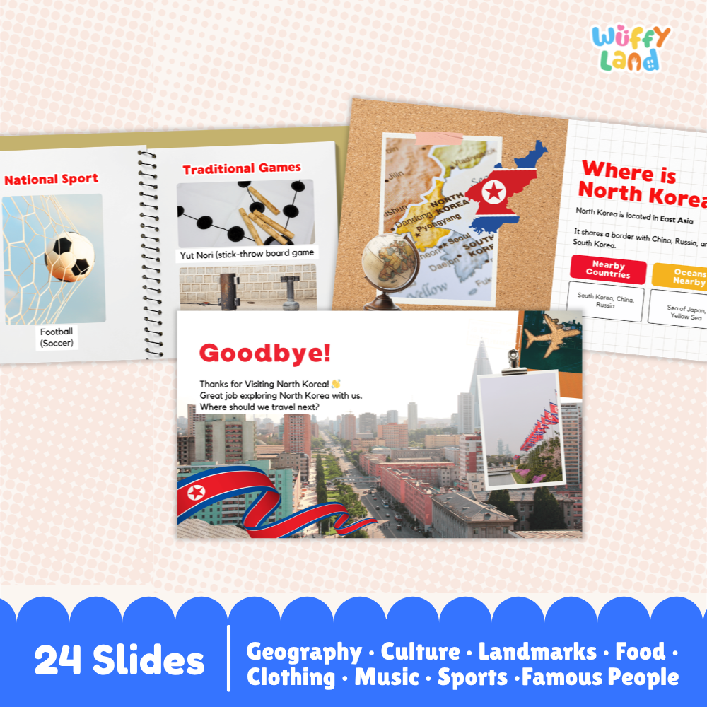North Korea Country Study Kid Friendly Geography & Culture PDF Slides