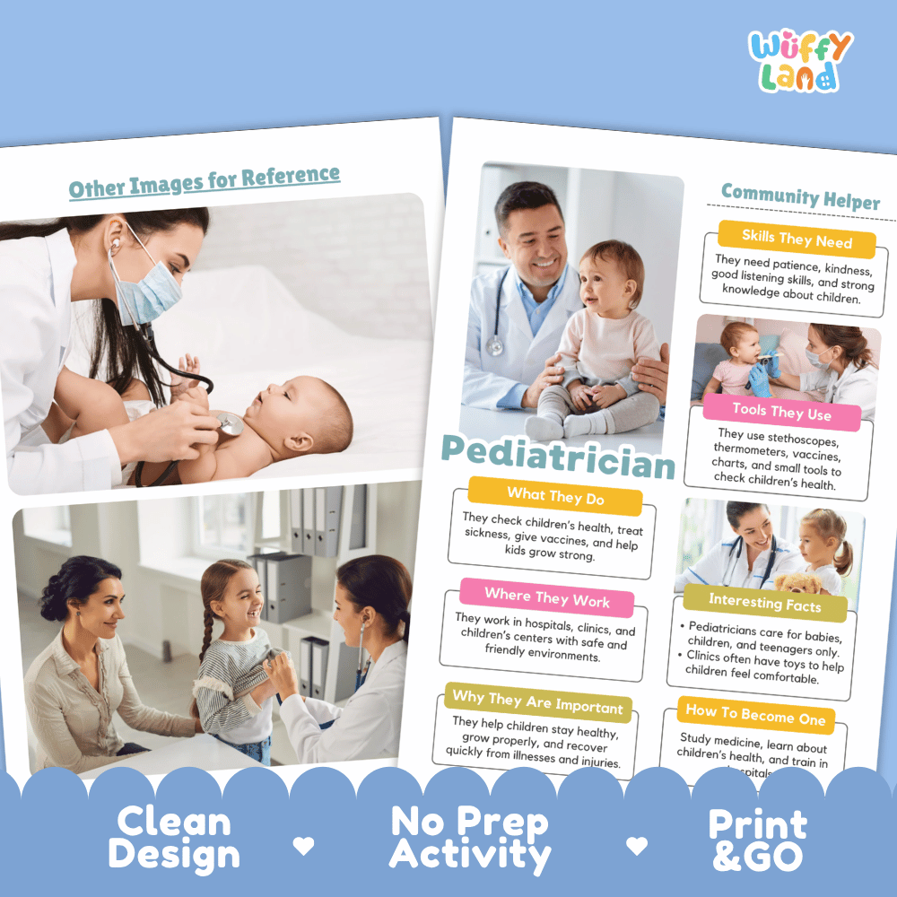 Pediatrician Community Helper Research Pages and Worksheets