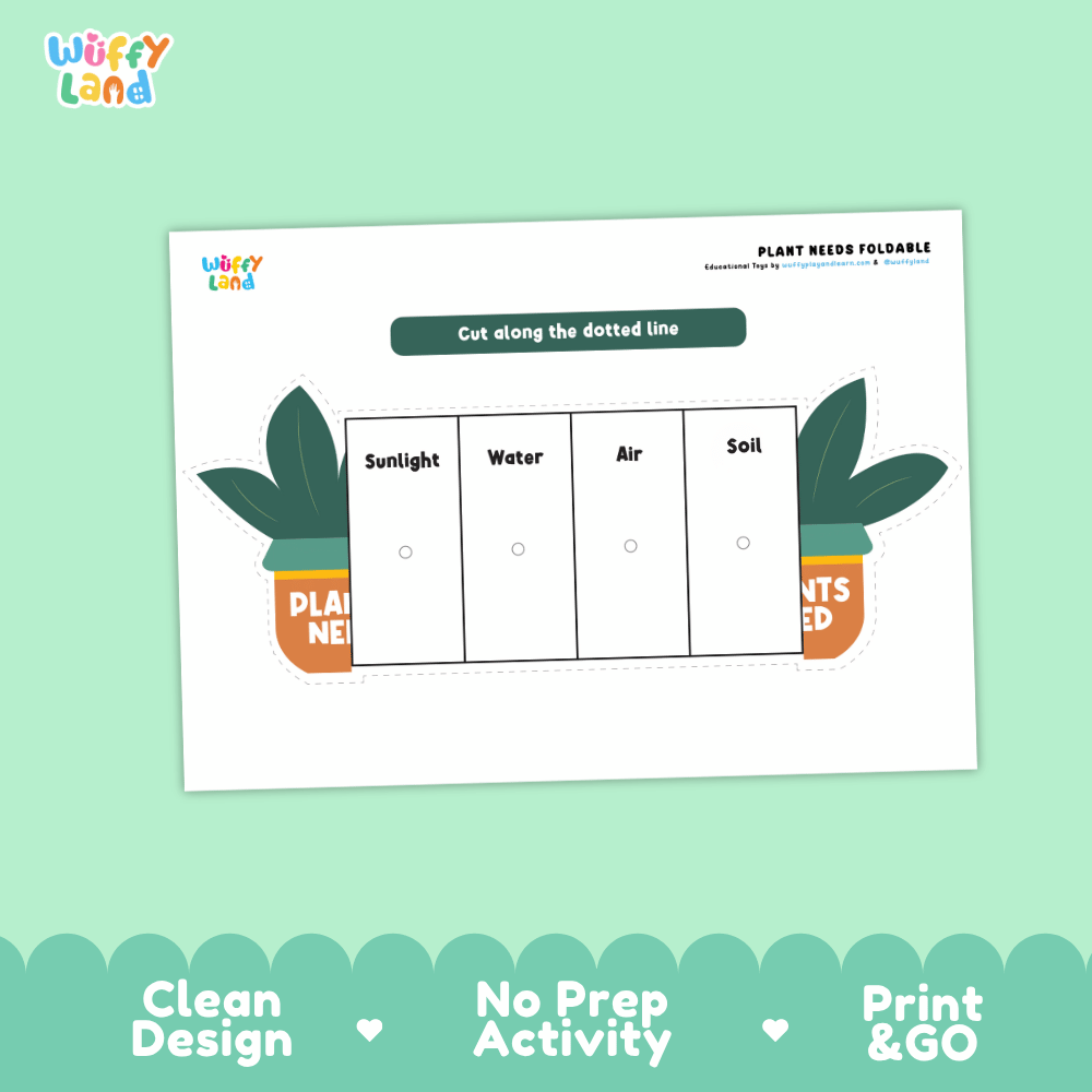 Plant Needs Foldable Science Interactive Notebook Craft Activity Printable