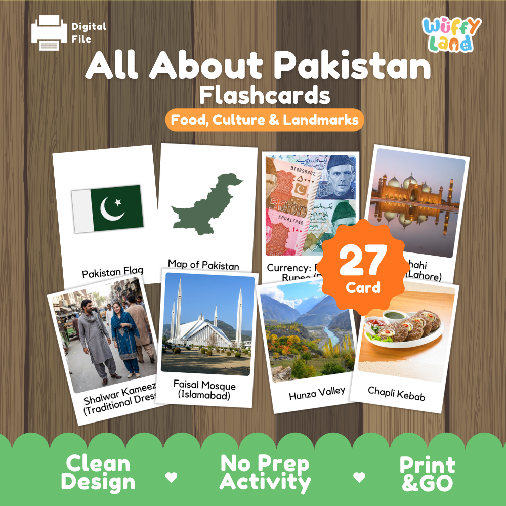 Clean design no prep print and go Pakistan geography activity pack layout ready for classroom and homeschool use