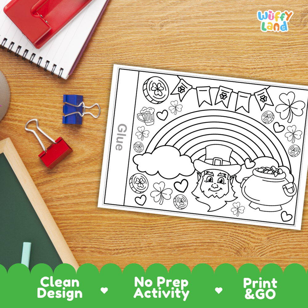 Clean design no prep print and go shamrock windsock craft printable PDF pack