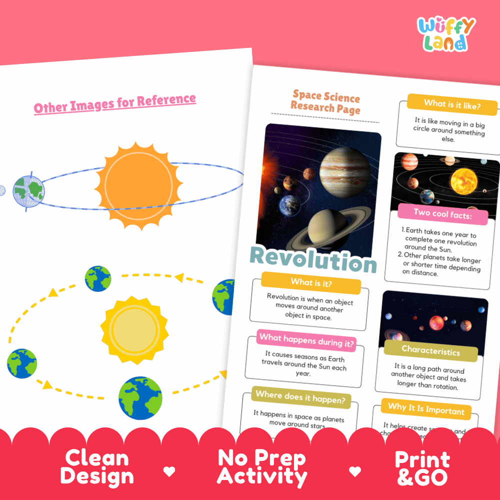 Revolution Solar System Research Project Worksheets and Fact Sheet