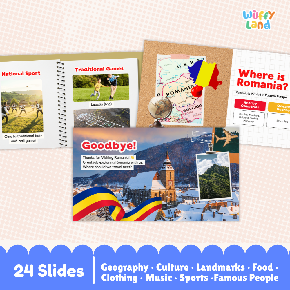 Romania Country Study Kid Friendly Geography and Culture PDF Slides