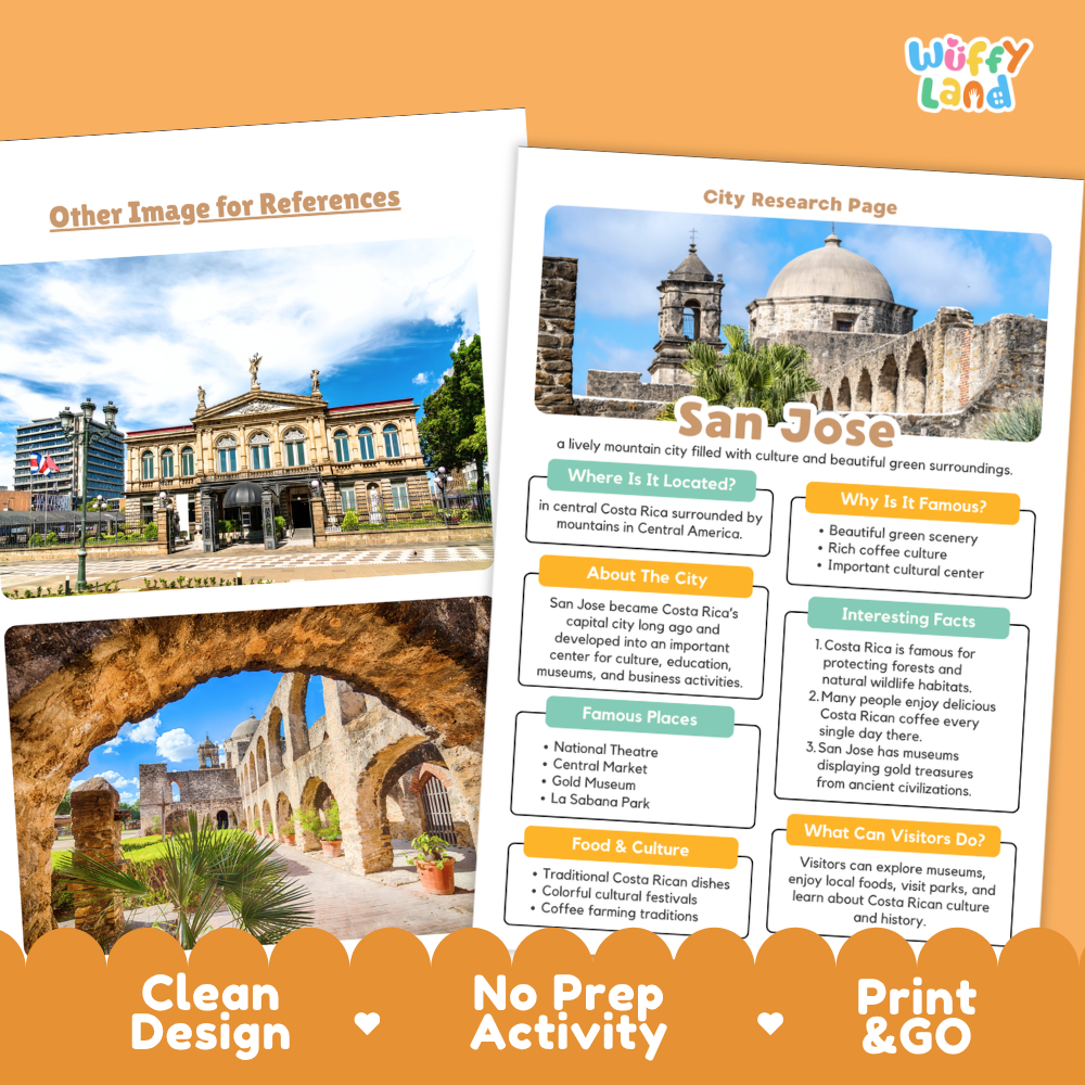 San Jose City Research Page Worksheets and Fact Sheet