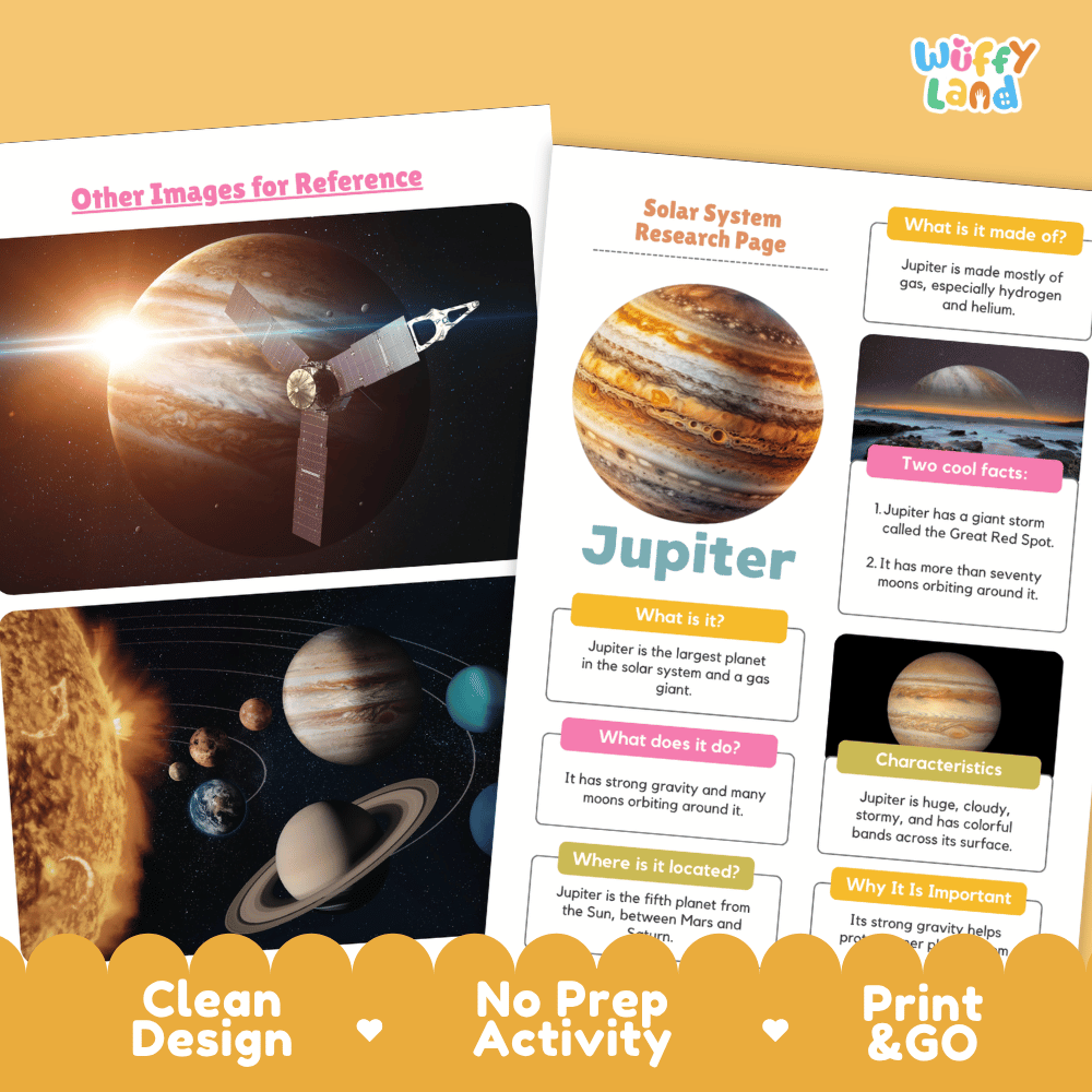 Saturn Solar System Research Project Worksheets and Fact Sheet