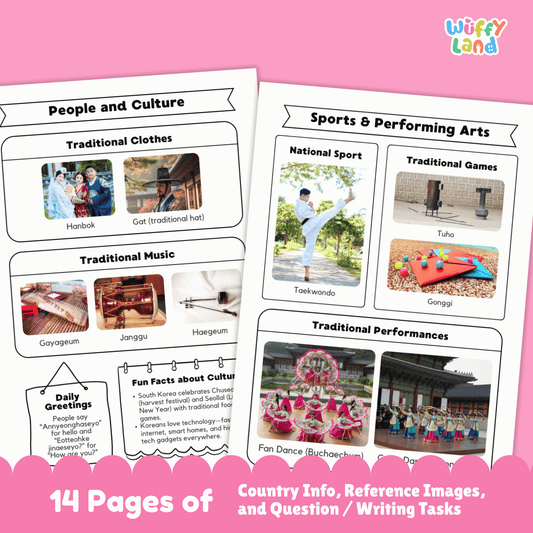 SOUTH KOREA Country Research Project | Asia Printable Geography Worksheets