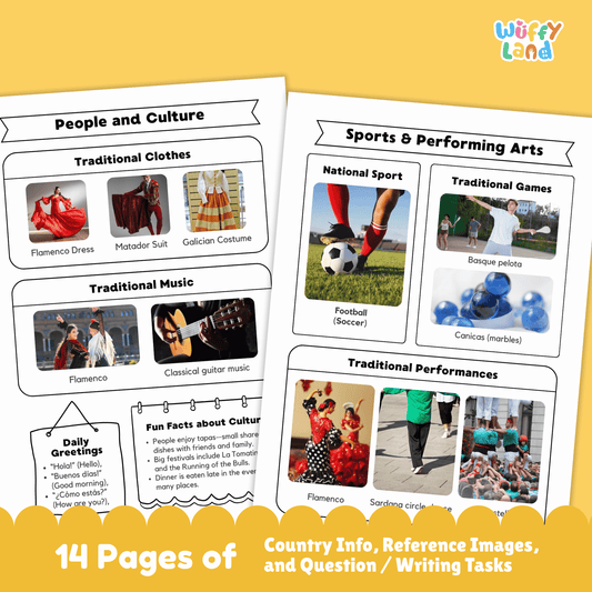 SPAIN Country Study | Geography Research Project & Printable Worksheets