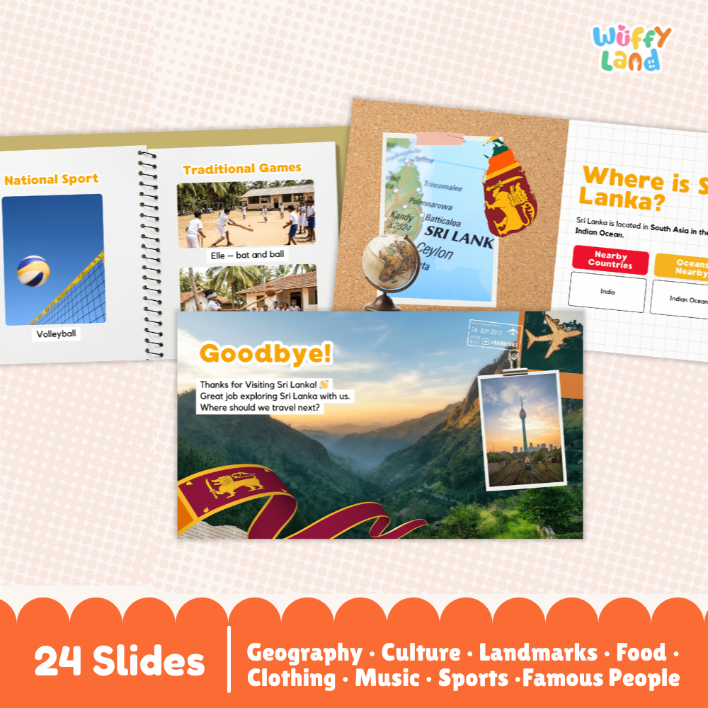 Sri Lanka Country Study Kid Friendly Geography & Culture PDF Slides