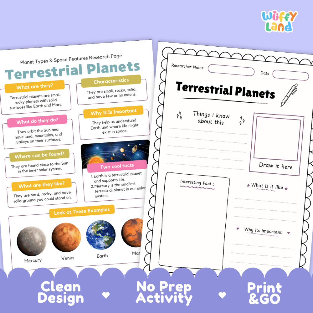 Telescope Solar System Research Project Worksheets and Research Pages