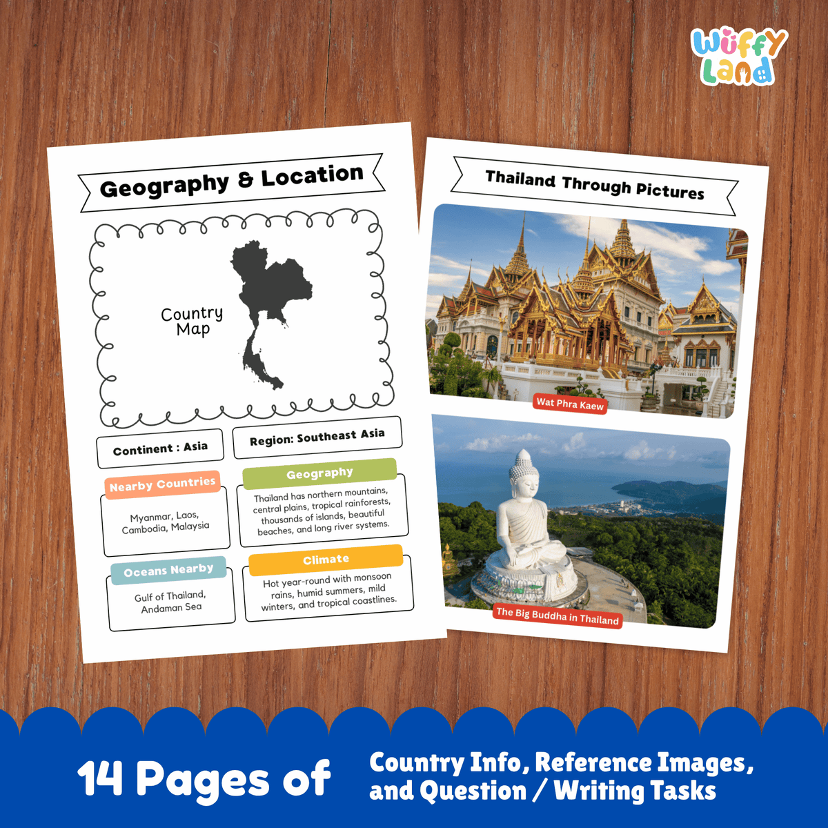 THAILAND Country Research Project | Asia Printable Geography Worksheets