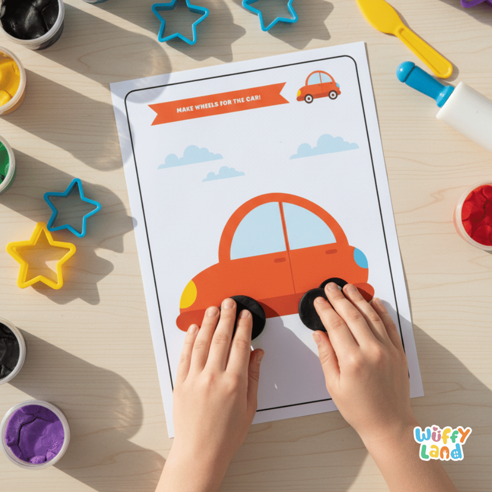 Transportation Playdough Mats Fine Motor Activity