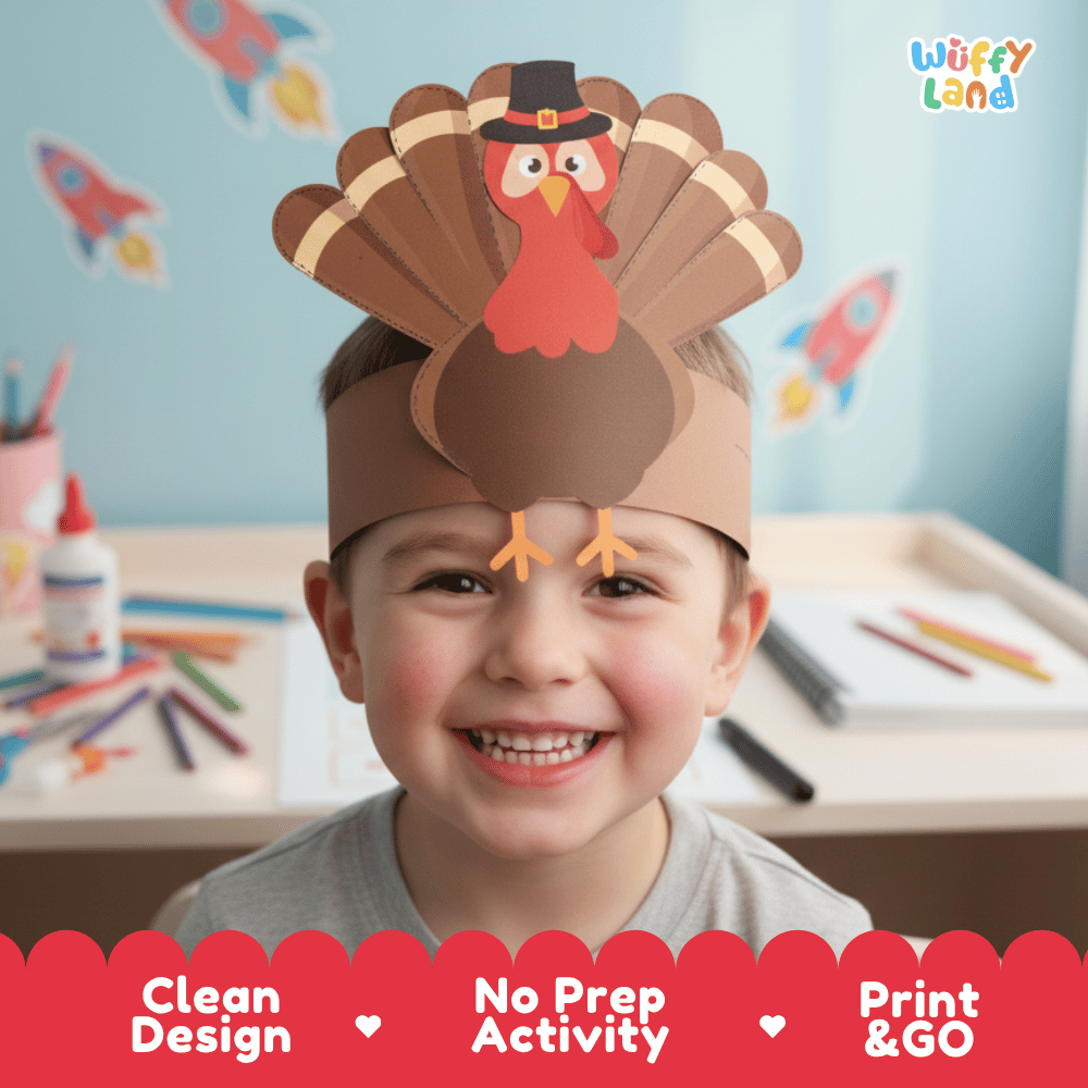 Turkey Crown Craft Printable Activity Worksheets