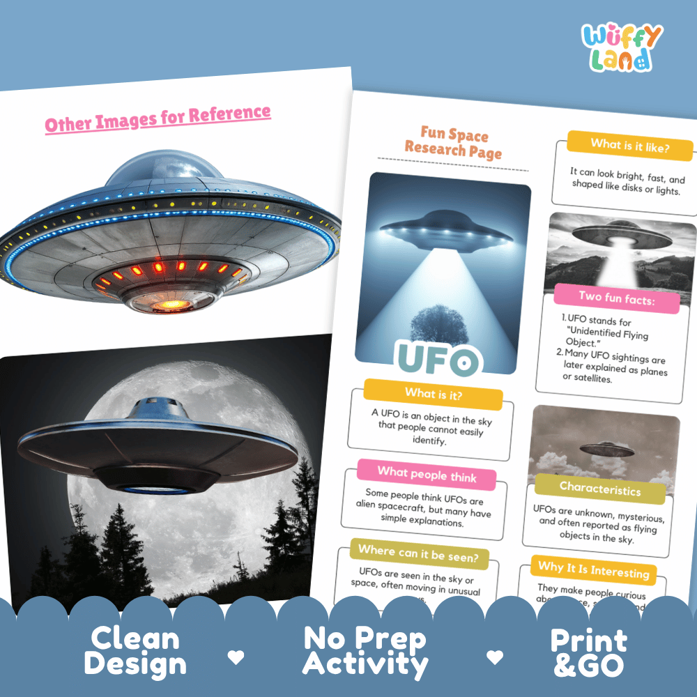 UFO Solar System Research Project Worksheets and Fact Sheet