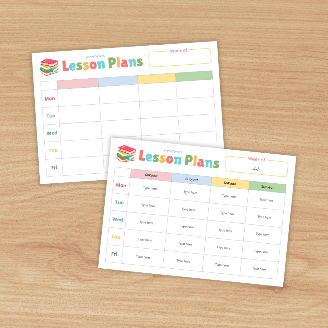 Weekly Lesson Plan Templates Editable Teacher Planner Pages Printable