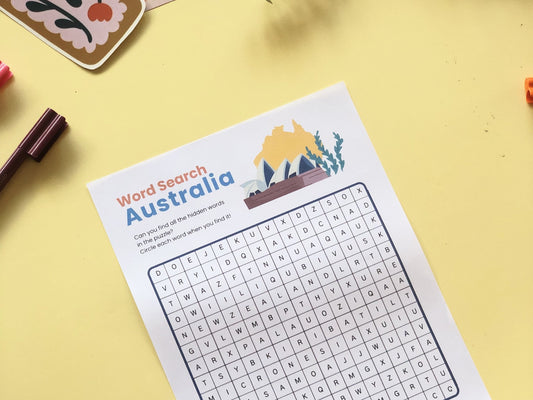 Australia Country Word Search Printable Activity