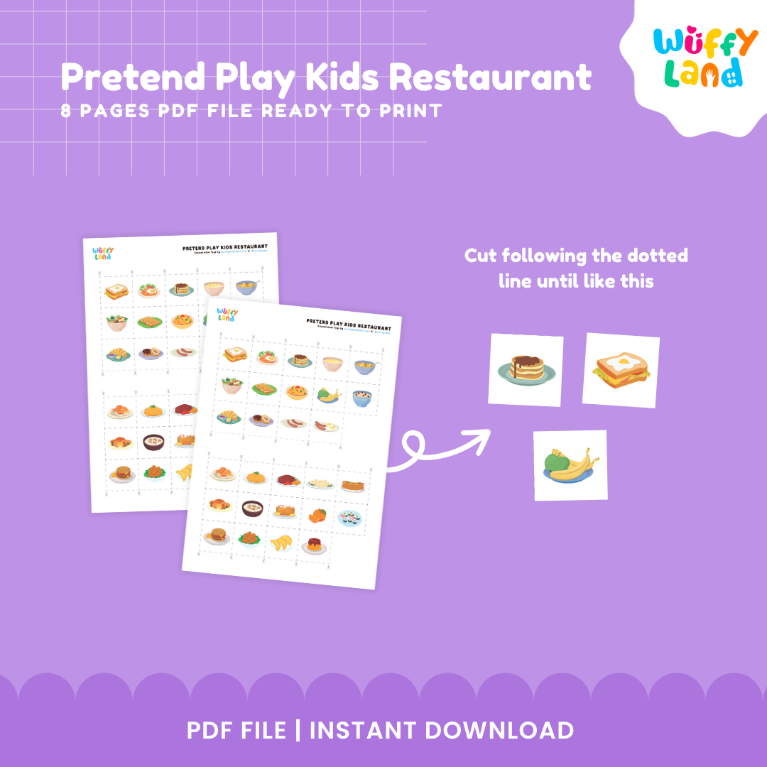 Restoran Anak-Anak Berpura-pura Bermain Cetak - Menu Permainan Dramatis, Formulir Uang &amp; Pesanan