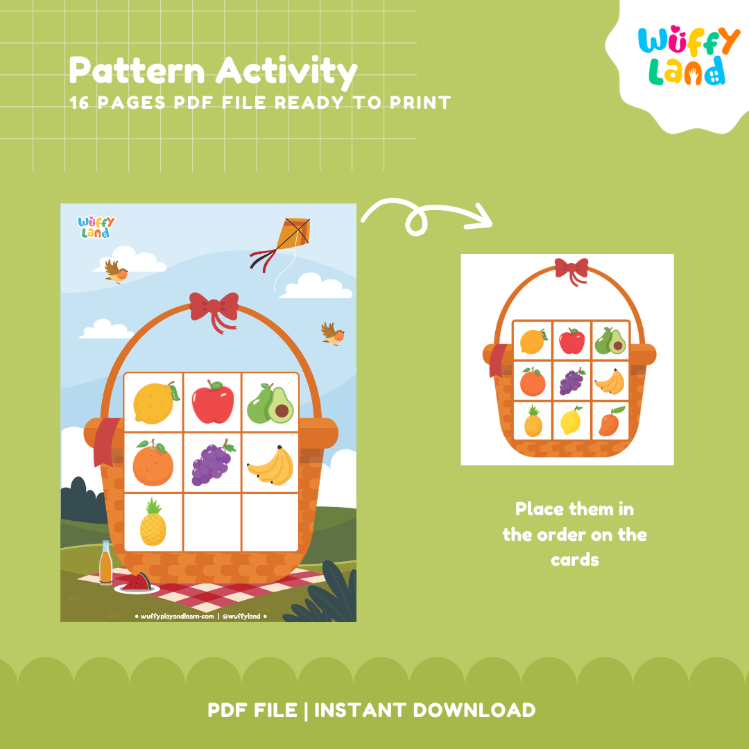 Pattern Recognition Activity for Kids – 16 Pages of Fun Learning Patterns! | PDF File | Instant Download