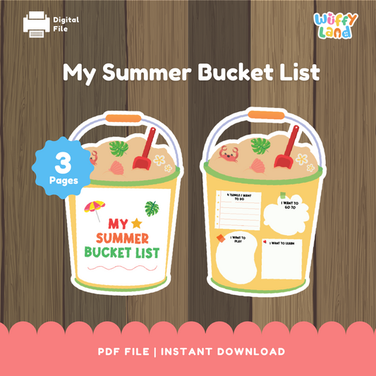 My Summer Bucket List Craft - Fun Writing Activity for Kids - Printable Summer Goal Template