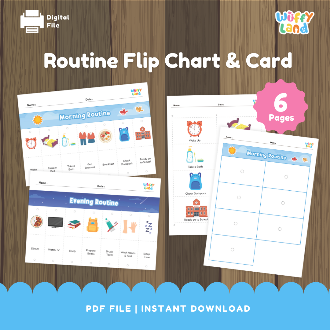 Flip Chart &amp; Kartu Rutinitas Harian untuk Anak-Anak - Jadwal Visual yang Dapat Dicetak
