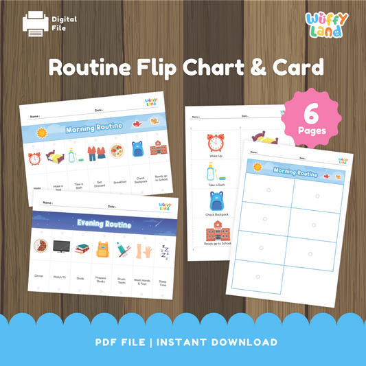 Daily Routine Flip Chart & Cards for Kids - Visual Schedule Printable