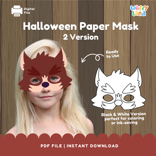 Printable Halloween DIY Color Your Own Mask Kit + Ready to Print Version