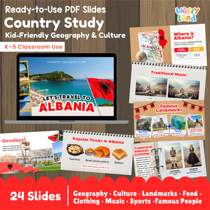Albania Country Study Kid Friendly Geography & Culture PDF Slides