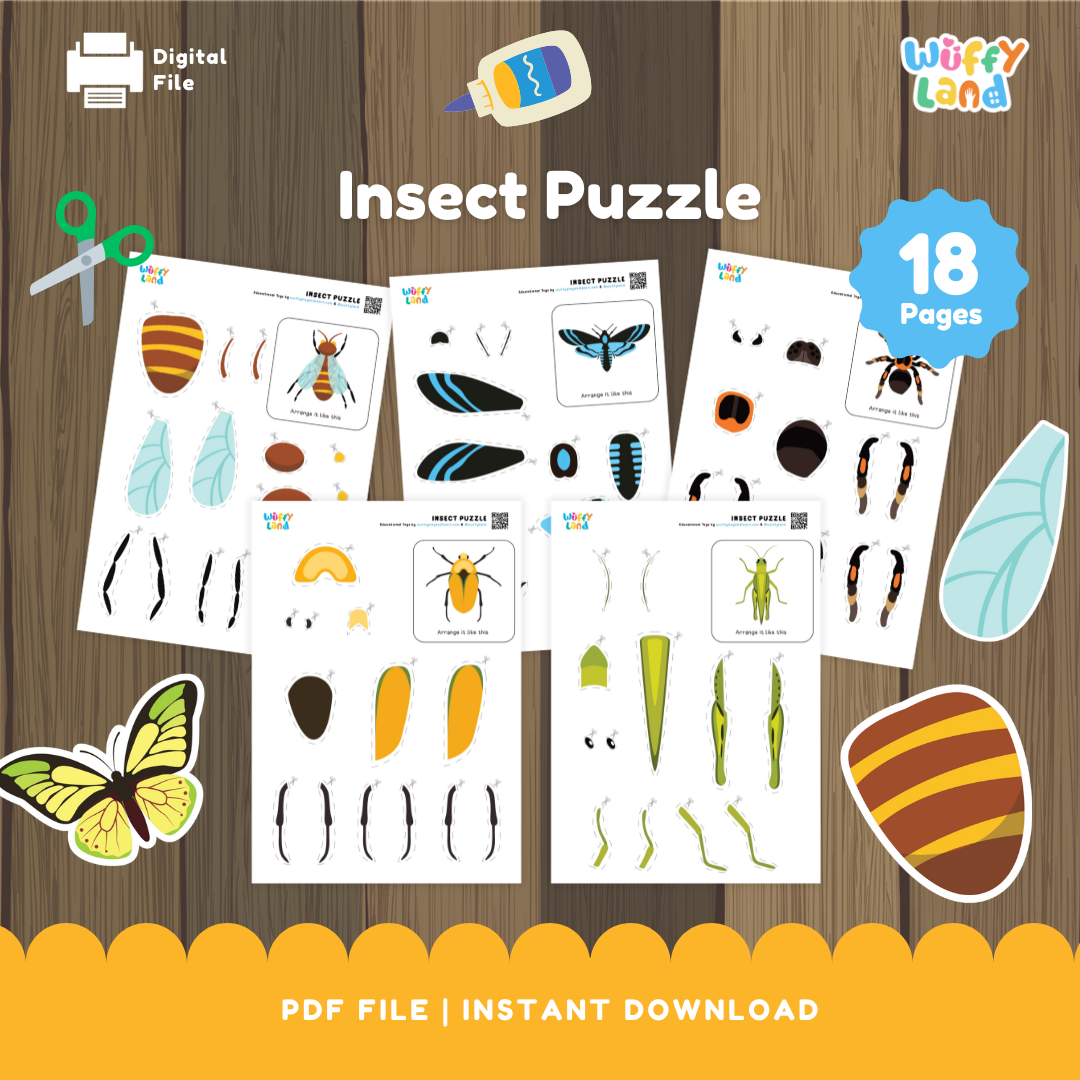 Insect Puzzle Activity Sheets for Kids -  Fun & Educational!