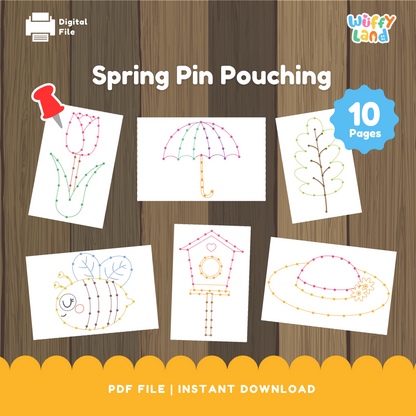 Spring Pin Poking Activity - Fine Motor Skills Spring Theme Printable