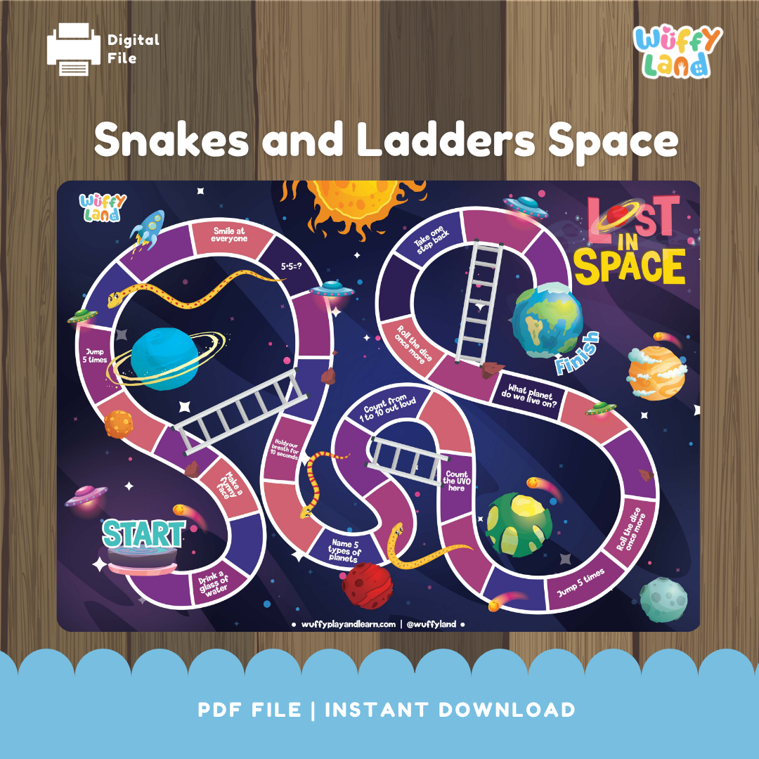 Snakes and Ladders Space โ wuffyplayandlearn