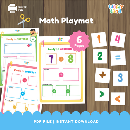 Math Playmat for Kids – Hands-On Math Activities - Addition, Subtraction, &amp; Comparison