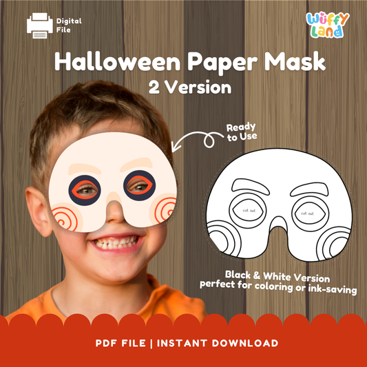 Printable Halloween DIY Color Your Own Mask Kit + Ready to Print Version