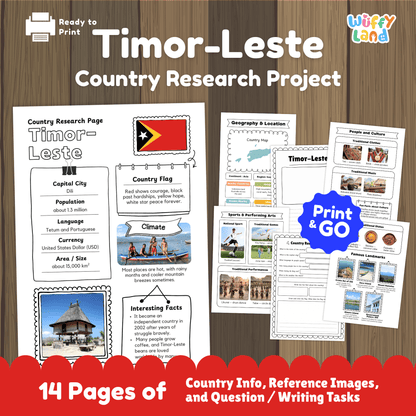 Timor-Leste Country Study | East Timor Geography Research Project & Worksheets